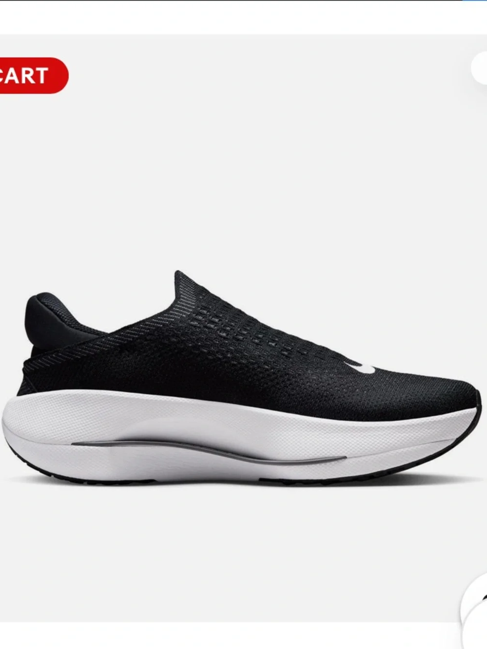 Nike Reyna EasyOn Slip On Trainers Black White Women